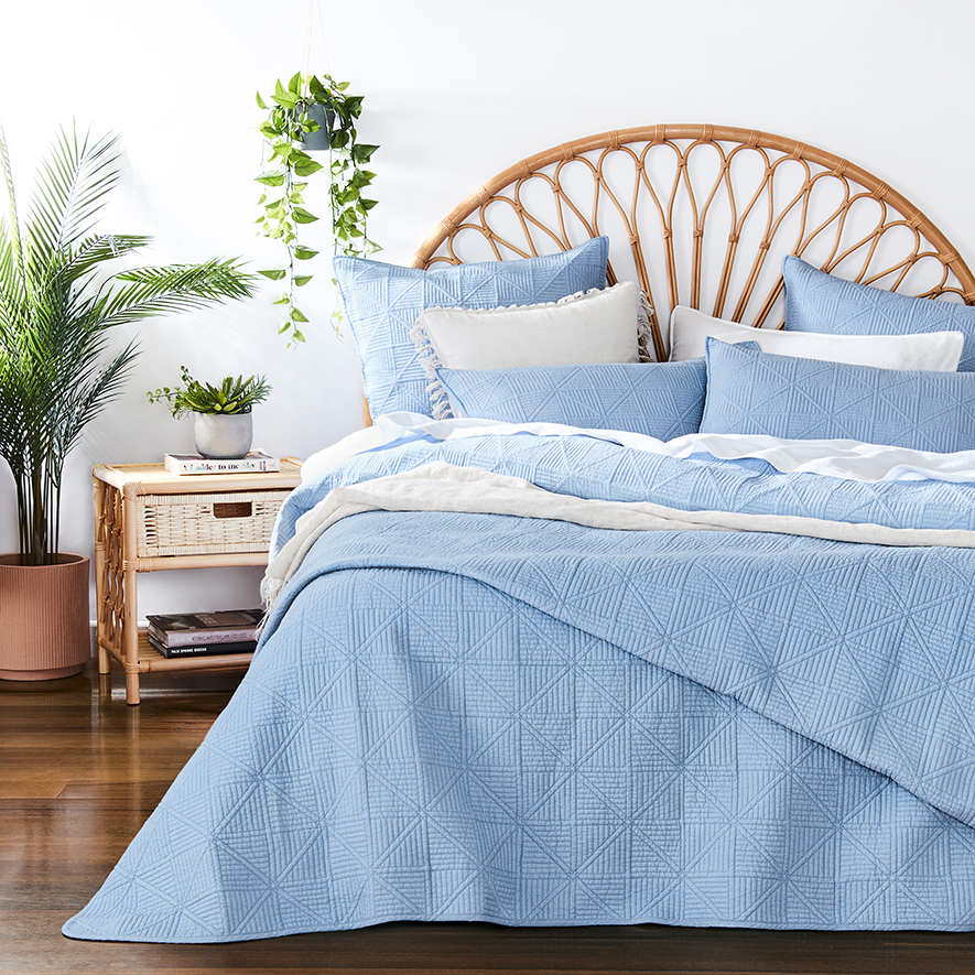 Blue quilts store and coverlets