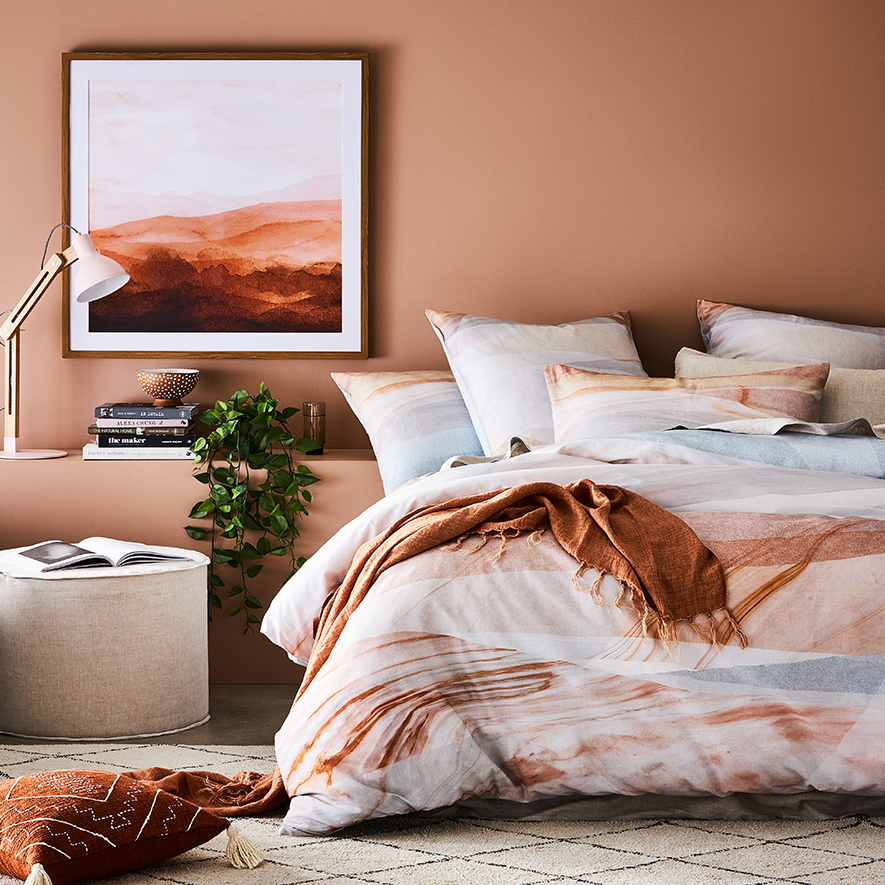 Sahara Marble Blush Quilt Cover Set Separates Adairs