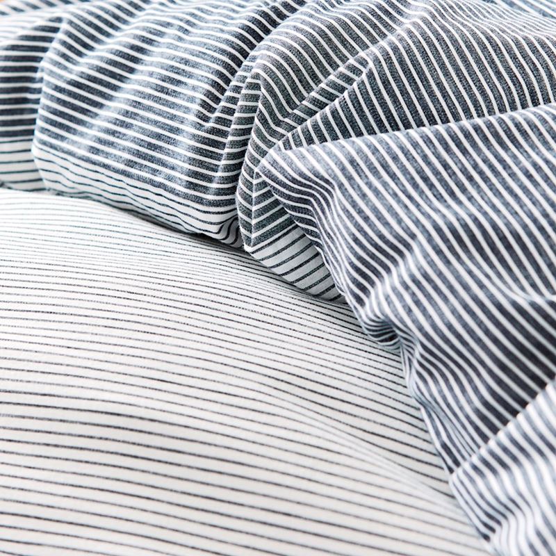 Stonewashed Printed Cotton Navy Stripe Quilt Cover Separates | Adairs