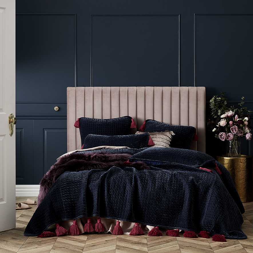 Chinoiserie Coverlet Navy | Adairs