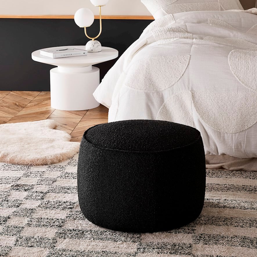 Boucle deals ottoman round