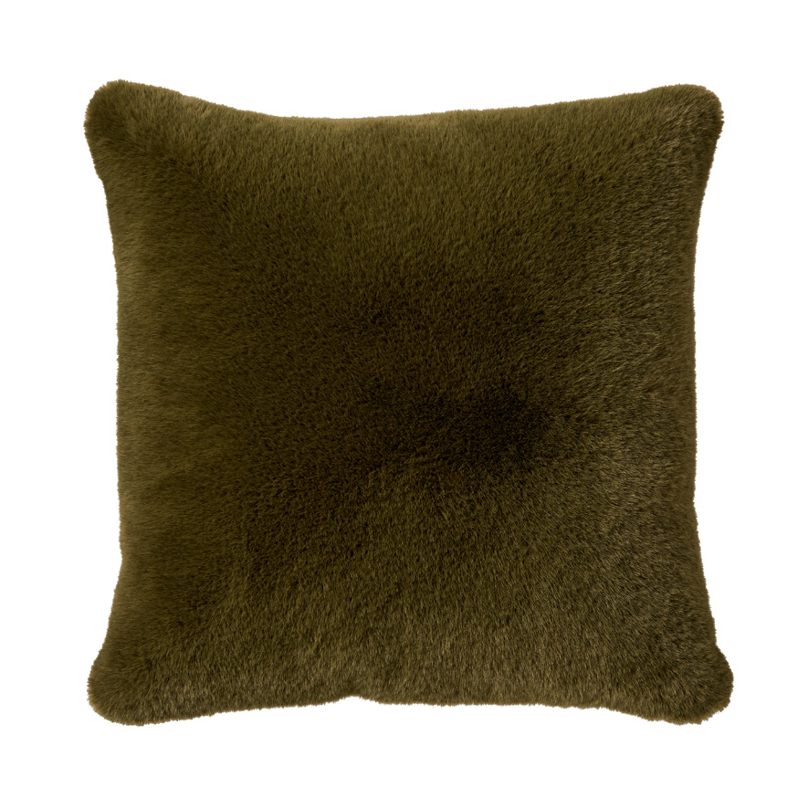 Green faux sales fur cushion