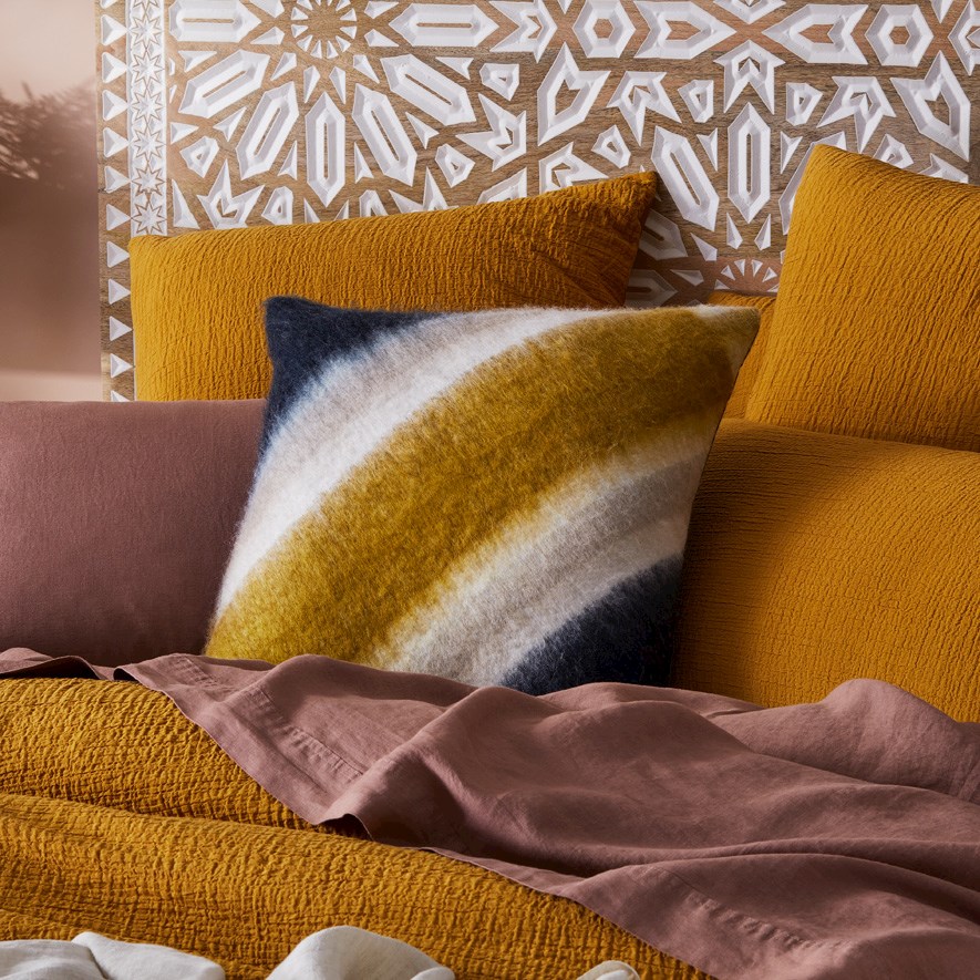 Navy and 2024 mustard pillows