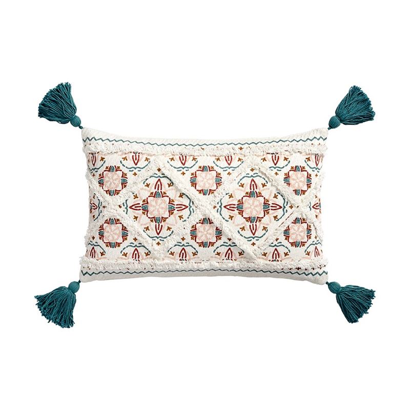 Moroccan Pink & Teal Tufted Long Cushion | Adairs