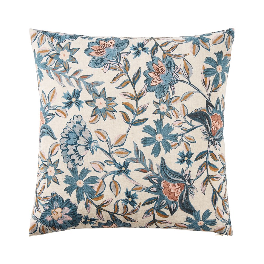 Blue discount floral cushions