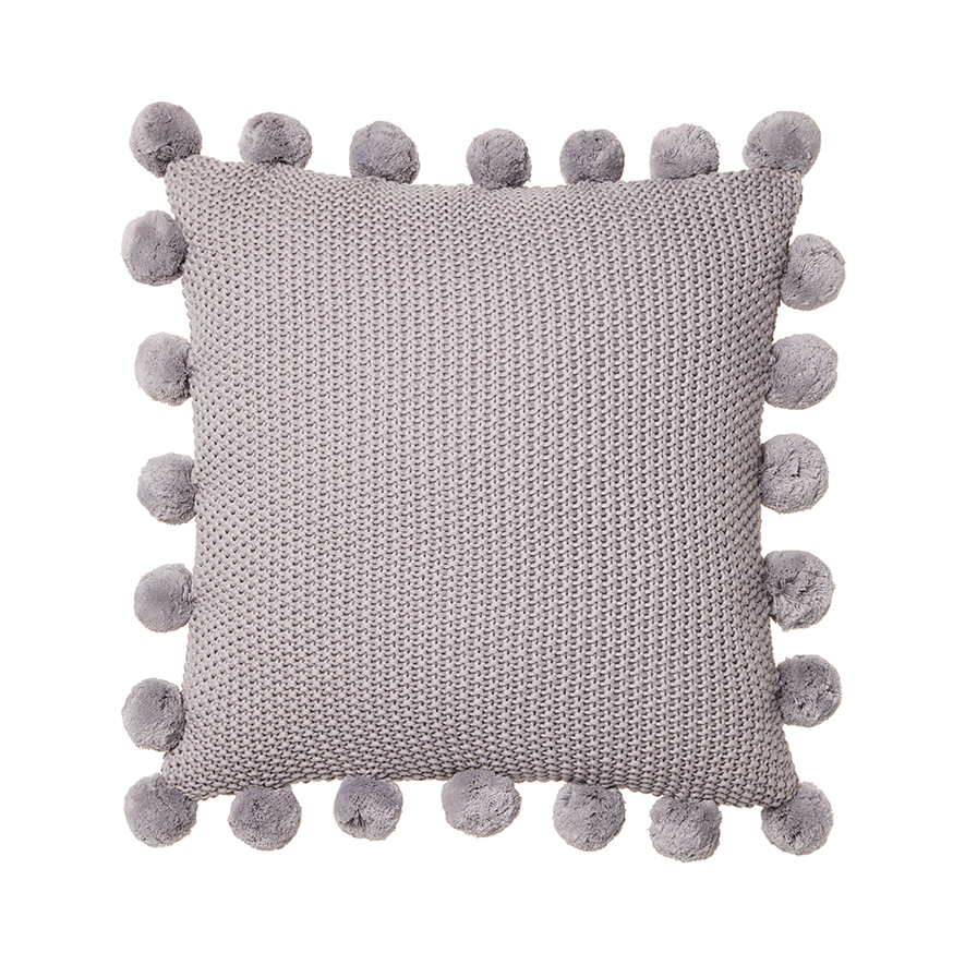 Pom pom 2024 grey cushion