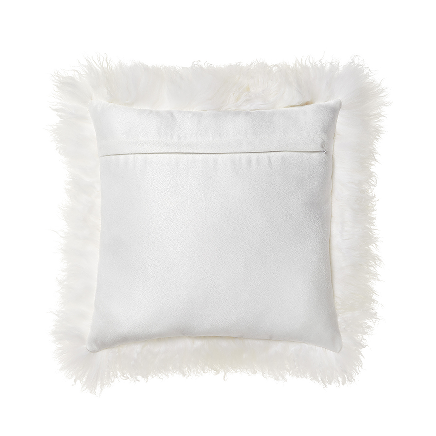 Mongolian Sheepskin Cushion Winter White Adairs