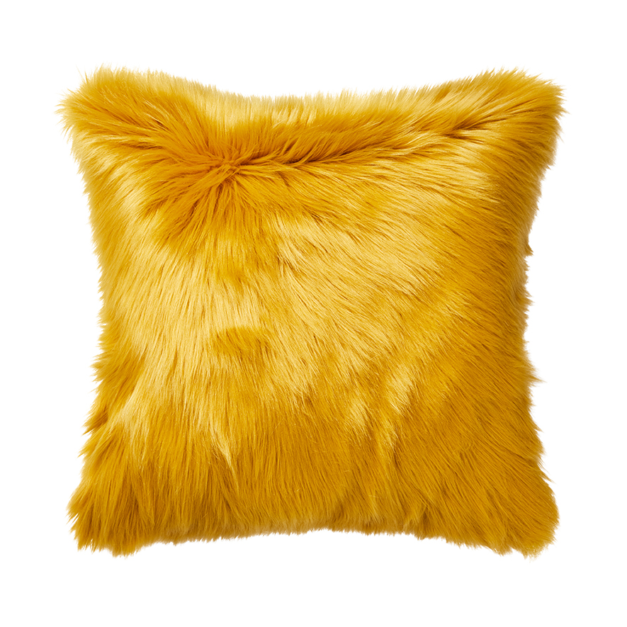 Alpine Fur Mustard Cushion Adairs