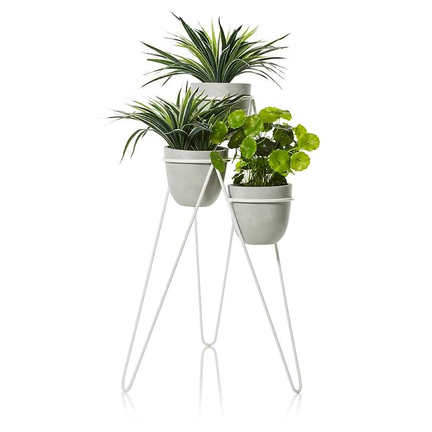 Vasili Plant Stand Grey & White | Adairs