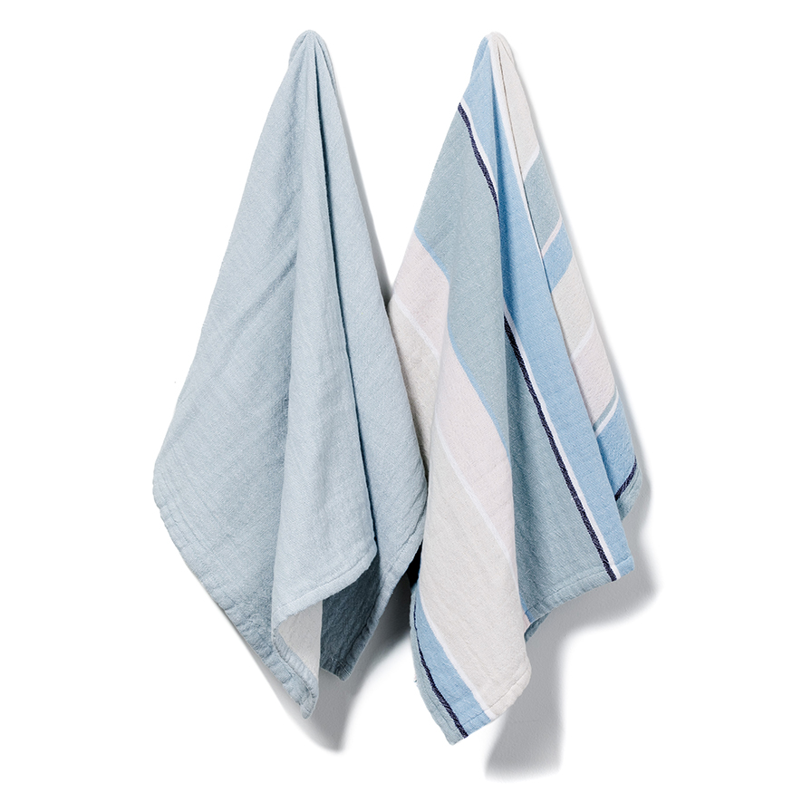 Home Republic Hamptons Tea Towels Blue Pack of 2 Adairs