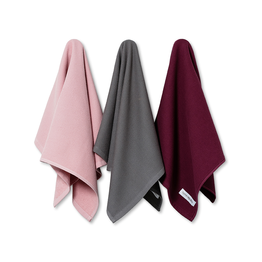 Luxe Pink Tea Towel 3 Pack Adairs