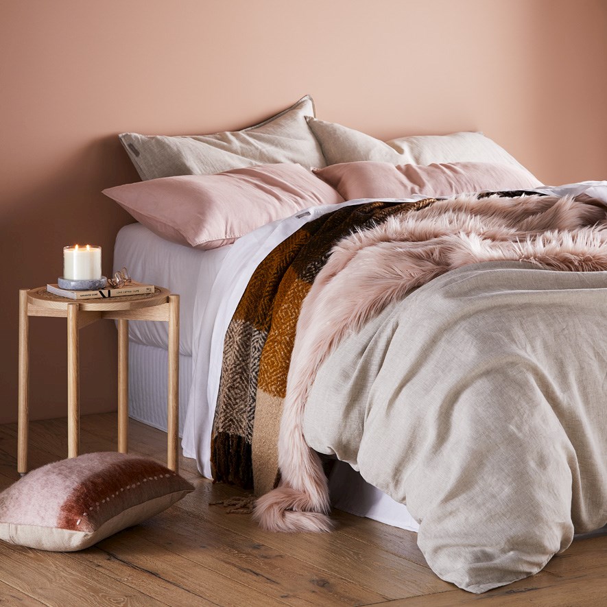 Alpine Dusty Pink Fur Throw Adairs