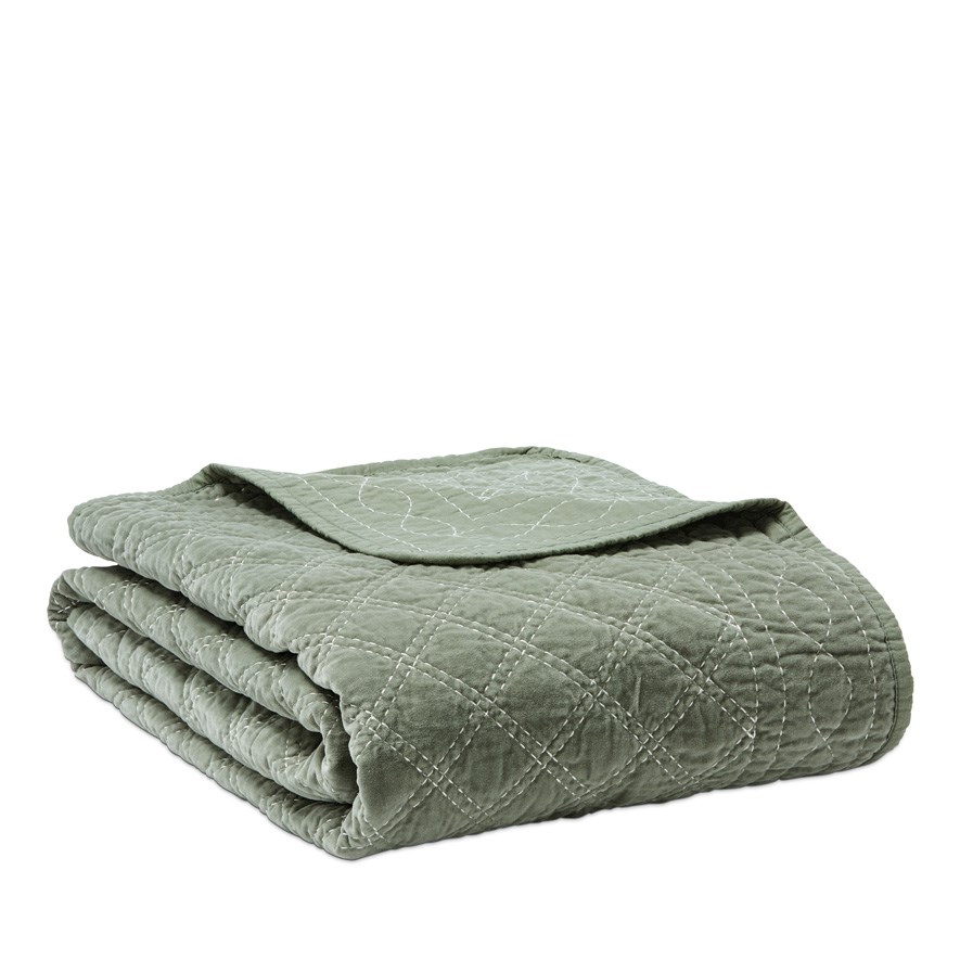 Sage green velvet throw sale