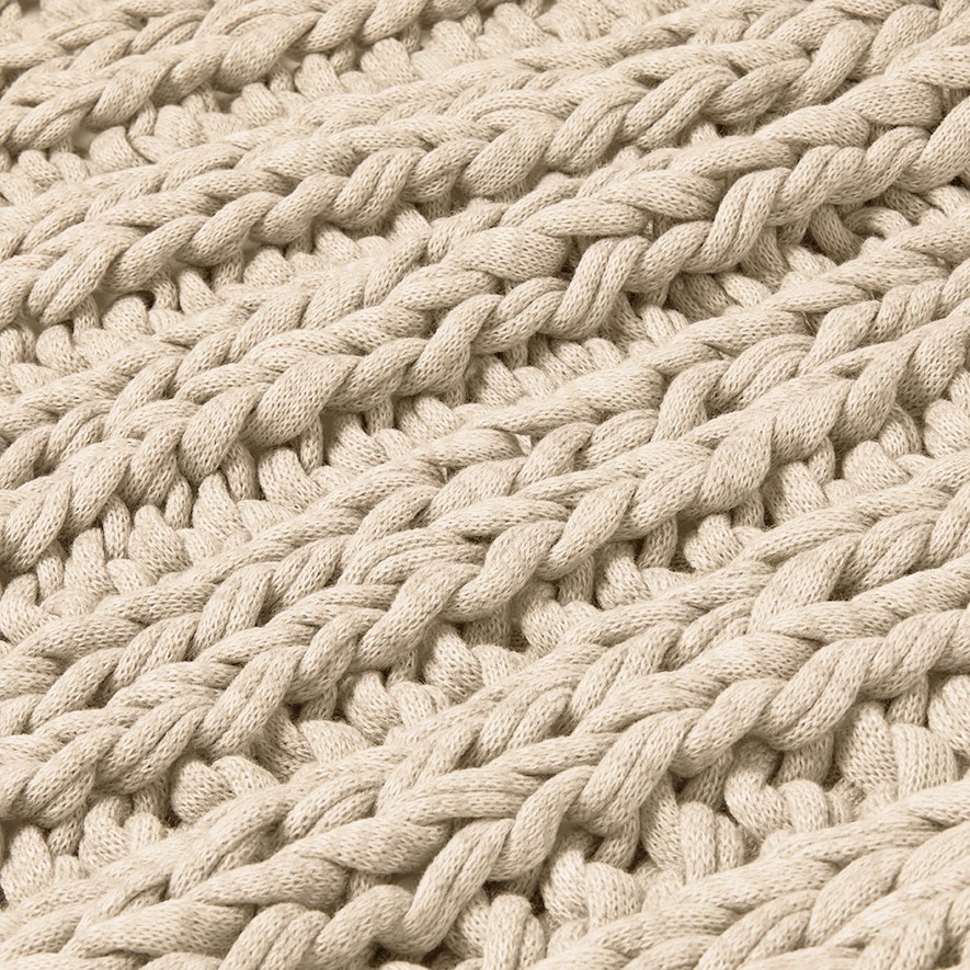 Newport Natural Chunky Knit Throw Adairs